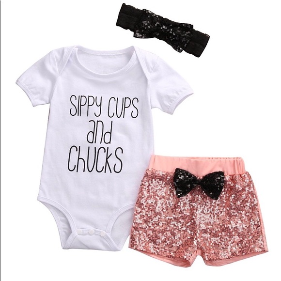 Sippy Cups and Chucks 2 Piece Set. - Picture 2 of 6